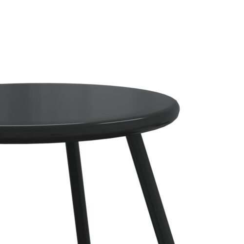 2pcs Garden Coffee Tables Round Black Powder-coated Steel - Image 7