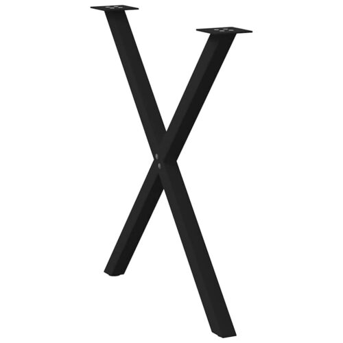 Dining Table Legs X-Shaped 2pcs Black 70x(72-73)cm Steel - Image 4