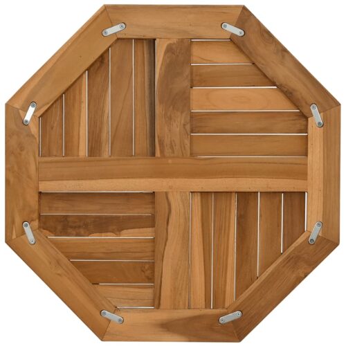 Table Top 60x60x2.5cm Octagonal Solid Wood Teak DIY Desk Panel Board - Image 5