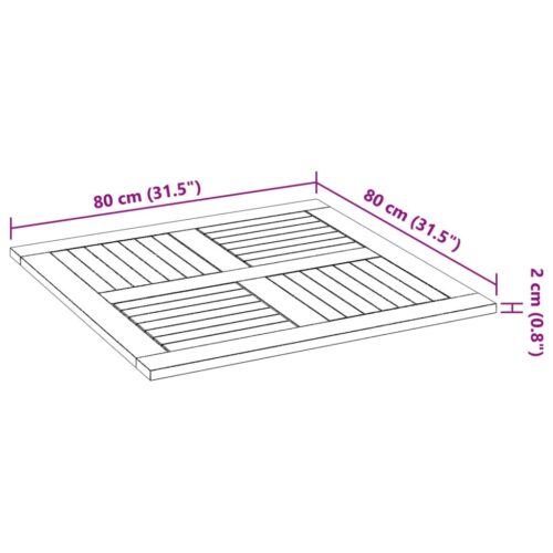 Table Top 80x80x2.2cm Square Solid Wood Acacia DIY Desk Panel Board - Image 8