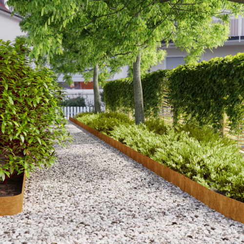 Lawn Edgings 10pcs 15x103cm Flexible Corten steel
