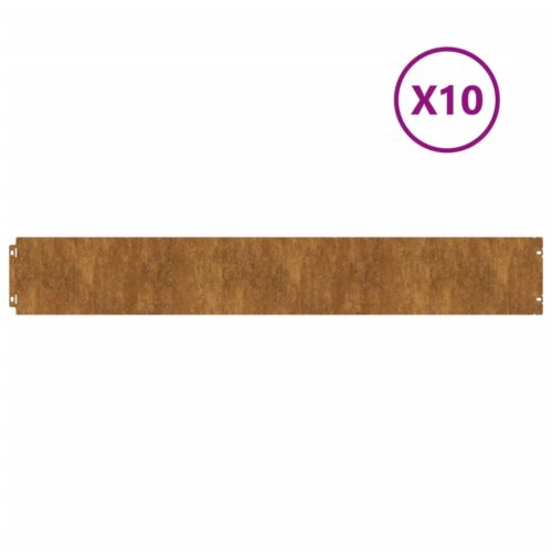 Lawn Edgings 10pcs 15x103cm Flexible Corten steel - Image 2