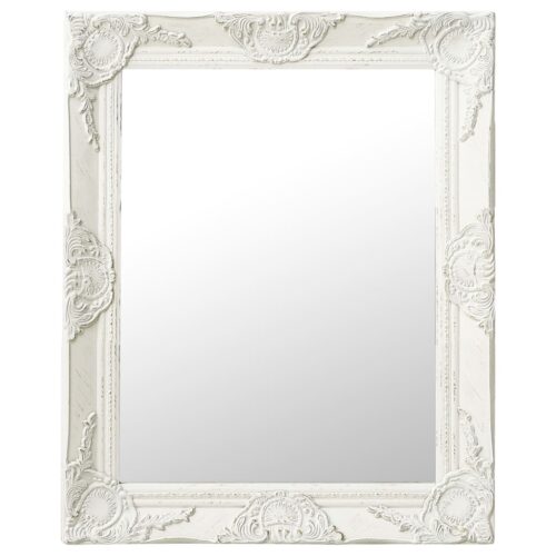 Wall Mirror Baroque Style 50x60cm White - Image 2