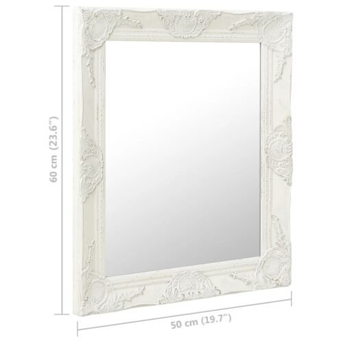 Wall Mirror Baroque Style 50x60cm White - Image 6