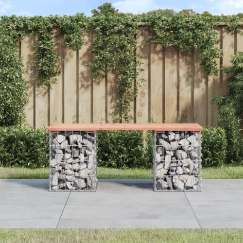 Gabion Garden Bench Outdoor Patio Park Seat Chair Wood Wire Wall Stone Basket 103x31x42cm - Image 2
