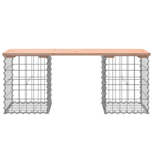Gabion Garden Bench Outdoor Patio Park Seat Chair Wood Wire Wall Stone Basket 103x31x42cm - Image 3