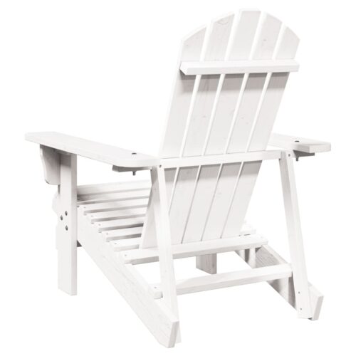 Adirondack Chair White 69x85x90.5cm Solid Wood Fir - Image 5
