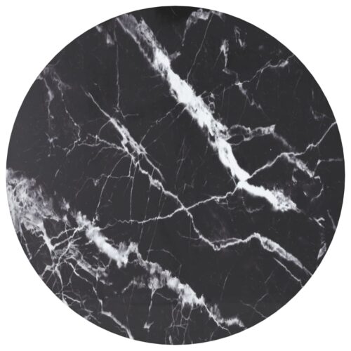 Table Top Black 70x0.8cm Tempered Glass with Marble Design DIY Desk Panel Board - Image 2