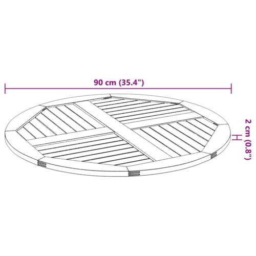 Table Top 90x2.2cm Round Solid Acacia Wood Timber DIY Desk Panel Board - Image 8