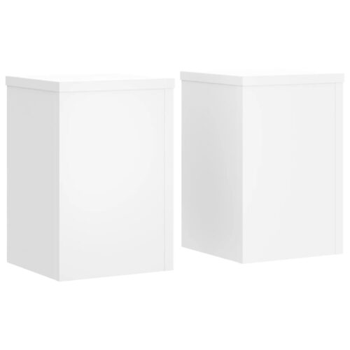 2pcs Wooden Plant Stands White 25x25x35cm - Image 2