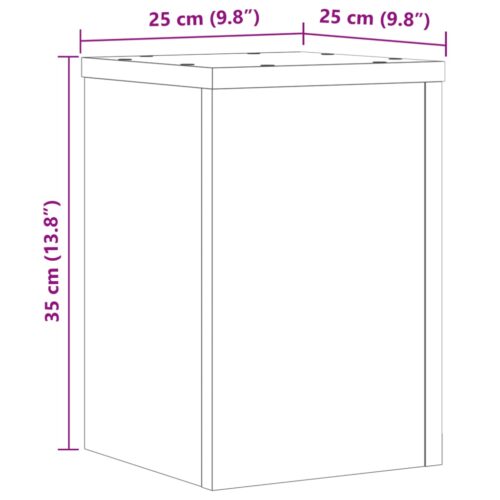 2pcs Wooden Plant Stands White 25x25x35cm - Image 10