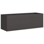 Raised Garden Bed Herbs Vegetables Box Pot Planter Cold Rolled Steel Black Black 120x40x40cm