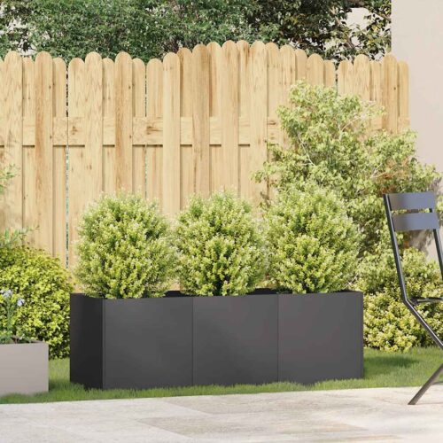 Raised Garden Bed Herbs Vegetables Box Pot Planter Cold Rolled Steel Black Black 120x40x40cm - Image 3
