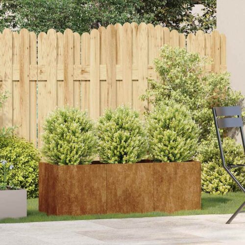 Raised Garden Bed Herbs Vegetables Box Pot Planter Rustic Weathering Steel 120x40x40cm - Image 3