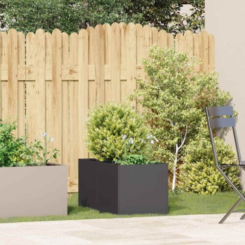 Raised Garden Bed Herbs Vegetables Box Pot Planter Cold Rolled Steel Black Black 40x80x40cm - Image 3
