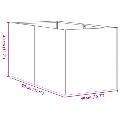 Raised Garden Bed Herbs Vegetables Box Pot Planter Cold Rolled Steel Black Black 40x80x40cm - Image 9