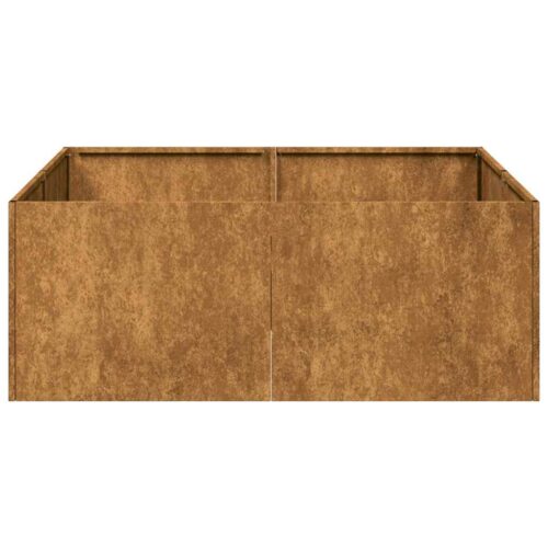 Raised Garden Bed Herbs Vegetables Box Pot Planter Rustic Weathering Steel 80x80x30cm - Image 5