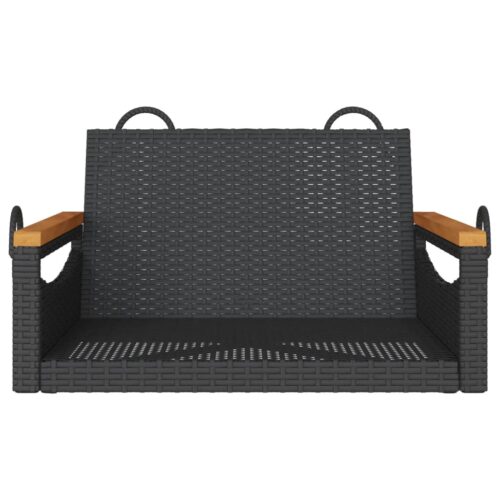 Swing Bench Black 63x62x40cm Poly Rattan - Image 4