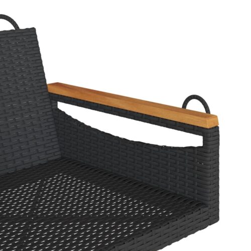 Swing Bench Black 63x62x40cm Poly Rattan - Image 7