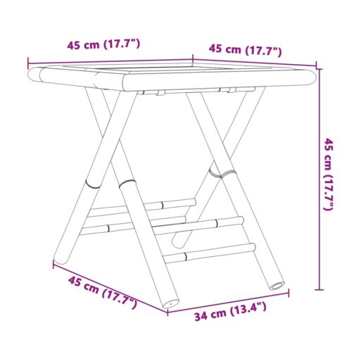 Folding Garden Table 45x45x45cm Bamboo - Image 8