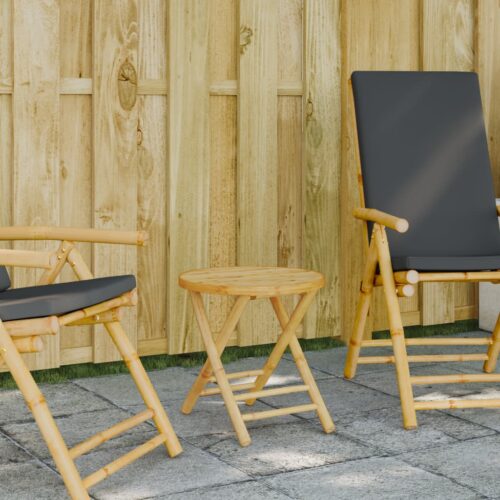 Folding Garden Table Ø45x45cm Bamboo - Image 2