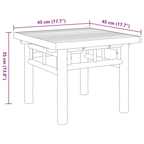 Bamboo  Coffee Table 45x45x35cm - Image 8