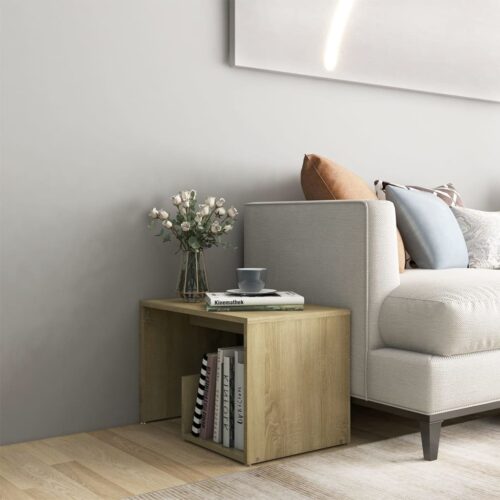 Wooden Side Table Sonoma Oak 59x36x38cm - Image 2