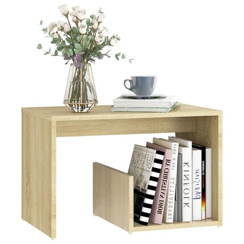 Wooden Side Table Sonoma Oak 59x36x38cm - Image 3