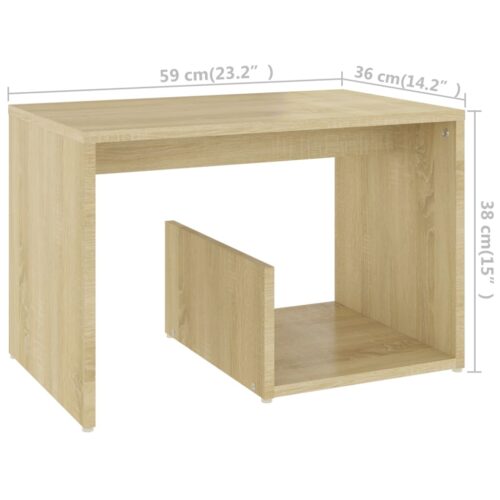 Wooden Side Table Sonoma Oak 59x36x38cm - Image 6
