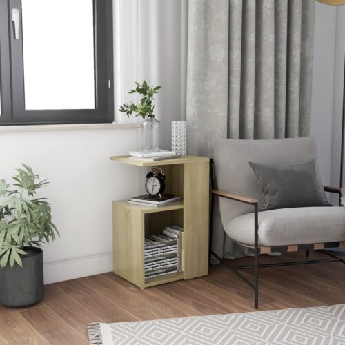 Wooden Side Table Sonoma Oak 36x30x56cm - Image 2