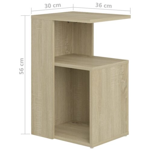 Wooden Side Table Sonoma Oak 36x30x56cm - Image 6