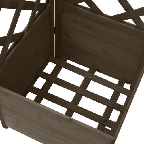 Corner Trellis Planter Grey 40x40x150cm Solid Fir Wood - Image 4