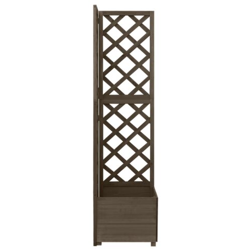 Corner Trellis Planter Grey 40x40x150cm Solid Fir Wood - Image 7