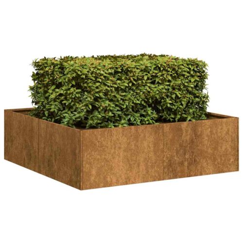 Raised Garden Bed Herbs Vegetables Box Pot Planter Rustic Weathering Steel 100x100x30cm - Image 2