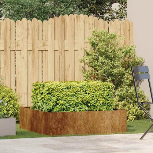 Raised Garden Bed Herbs Vegetables Box Pot Planter Rustic Weathering Steel 100x100x30cm - Image 3