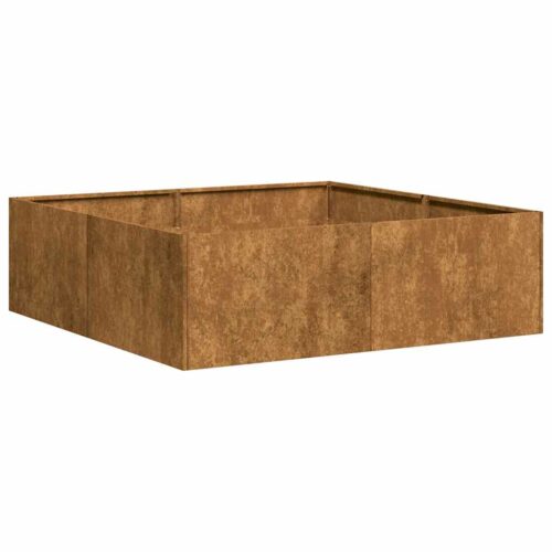 Raised Garden Bed Herbs Vegetables Box Pot Planter Rustic Weathering Steel 100x100x30cm - Image 11