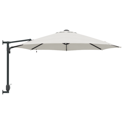 LED Lights Wall Mounted Garden Umbrella Outdoor Patio Pole Cantilever Parasol Sand 248cm - Image 5