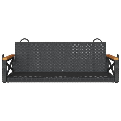 Swing Bench Black 109x62x40cm Poly Rattan - Image 4