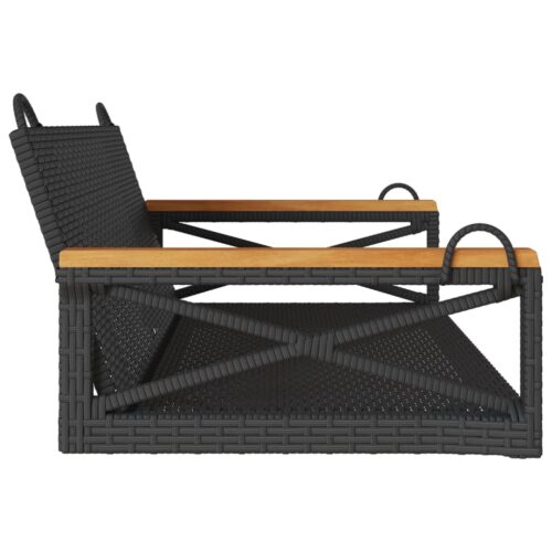 Swing Bench Black 109x62x40cm Poly Rattan - Image 5