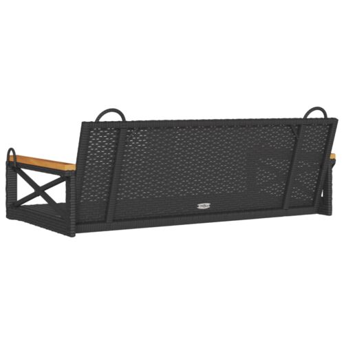 Swing Bench Black 109x62x40cm Poly Rattan - Image 6