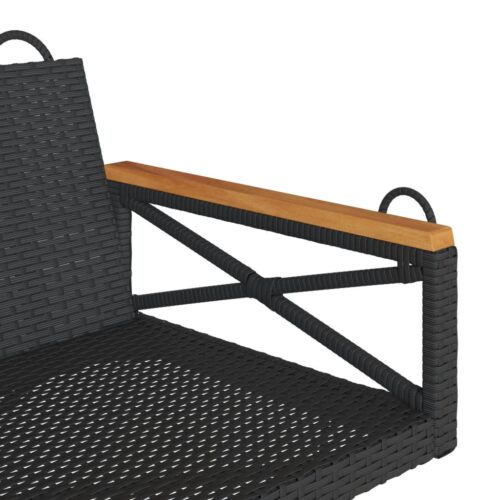 Swing Bench Black 109x62x40cm Poly Rattan - Image 7