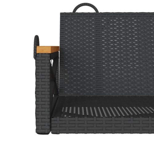 Swing Bench Black 109x62x40cm Poly Rattan - Image 8