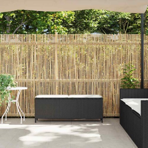Garden Bench with Cushion Black 110x30x40.5cm Poly Rattan - Image 3