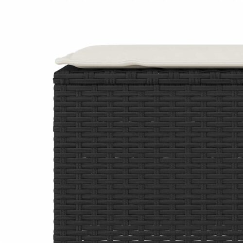 Garden Bench with Cushion Black 110x30x40.5cm Poly Rattan - Image 7
