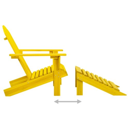 Garden Adirondack Chair with Ottoman Solid Fir Wood Yellow - Image 5
