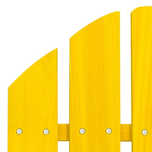Garden Adirondack Chair with Ottoman Solid Fir Wood Yellow - Image 6