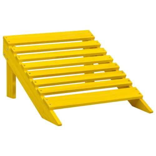 Garden Adirondack Chair with Ottoman Solid Fir Wood Yellow - Image 7