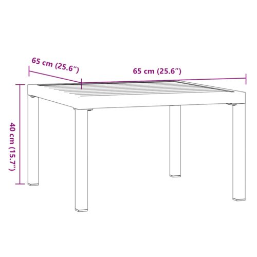 Garden Coffee Table Black 65x65x40cm Aluminium - Image 6