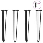 hairpin legs for console tables for Console Table 4pcs Black 72cm Solid Steel