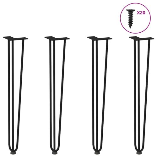 hairpin legs for console tables for Console Table 4pcs Black 72cm Solid Steel - Image 11